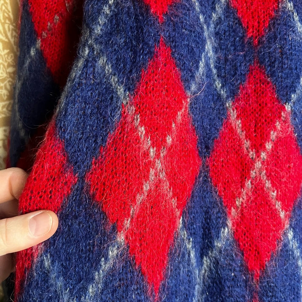 Sandro Jona Argyle Mohair-Blend Sweater Size 1 - Picture 4 of 10